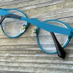SEE Women Eyeglasses Frame Blue Tone Metal Glasses Frame 8216 Titanium 47[]22 14 See | Accessories | See Women Eyeglasses Frame Blue Tone  main image 2